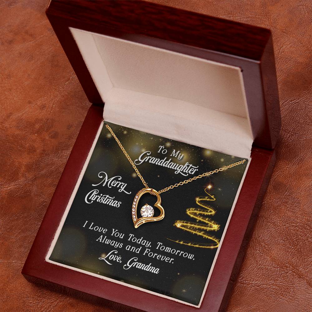 To Granddaughter - Merry Christmas - Forever Love Necklace