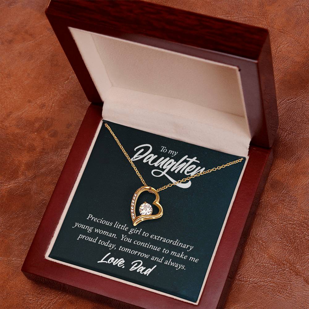 To Daughter - Precious little girl - Forever Love Necklace