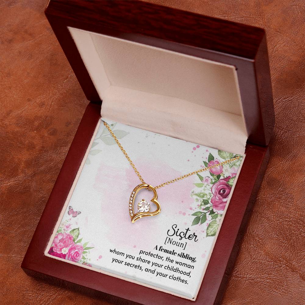 To Sister - A female sibling - Forever Love Necklace