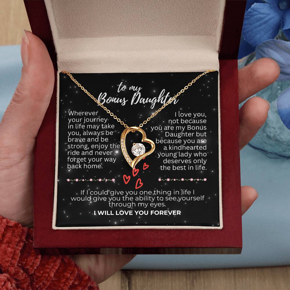 To Bonus Daughter - Wherever your journey - Forever Love Necklace