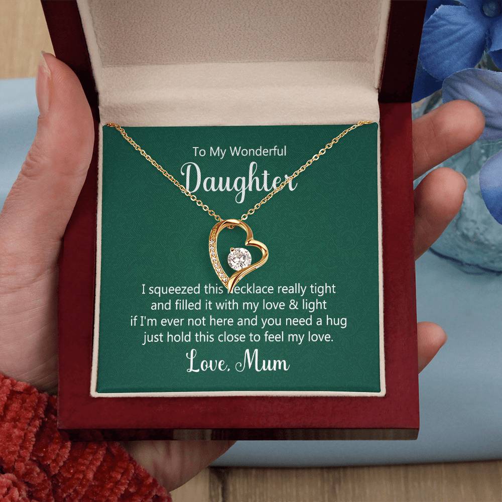 To Daughter - I squeezed - Forever Love Necklace