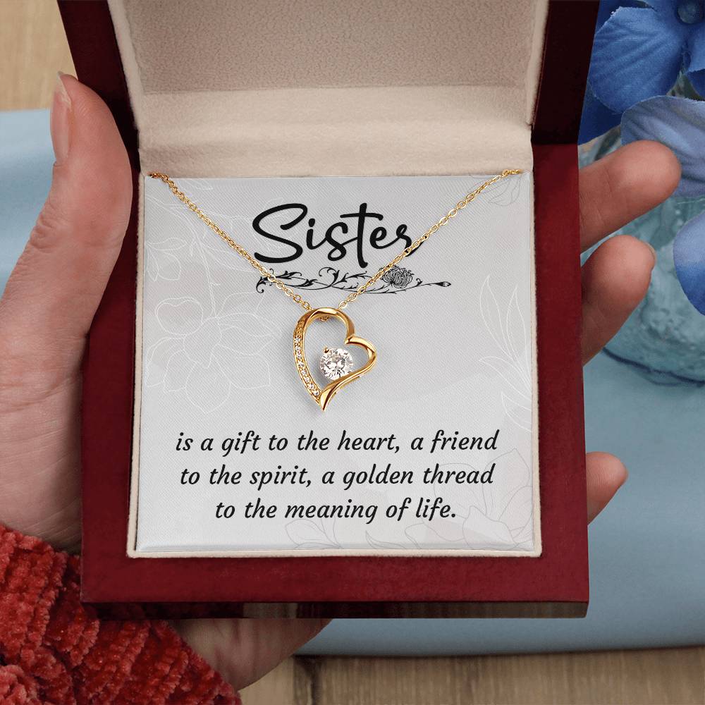 To Sister - Is a gift - Forever Love Necklace