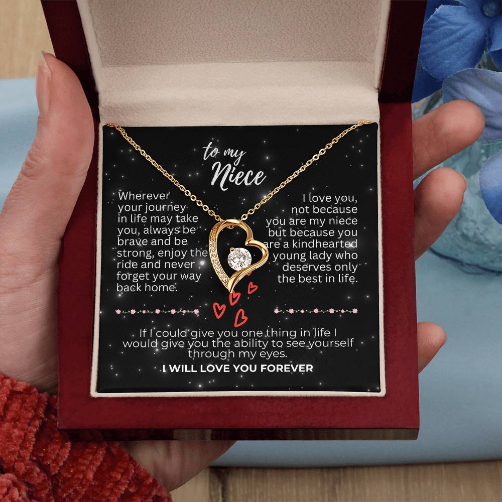 To Niece - Wherever your journey - Forever Love Necklace