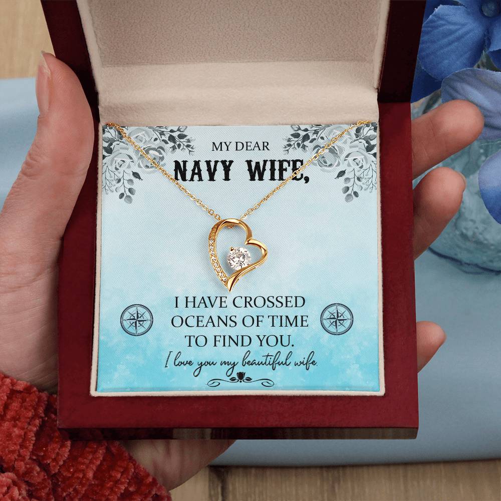 To Navy Wife - I have crossed - Forever Love Necklace