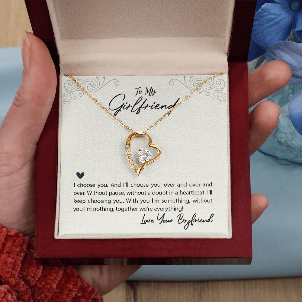 To Girlfriend - I choose you - Forever Love Necklace