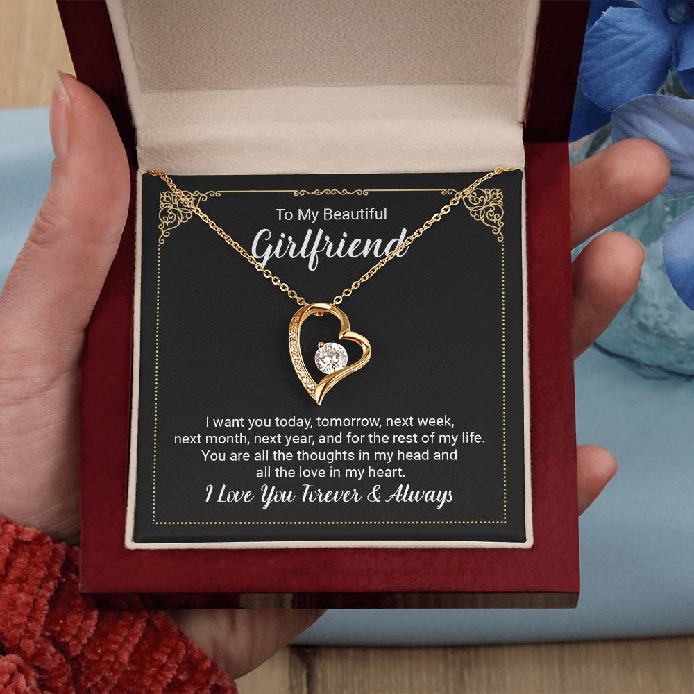 To Girlfriend - I want you today - Forever Love Necklace