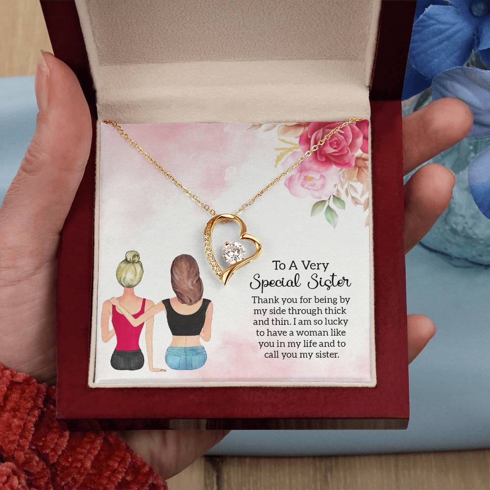 To Sister - Thank you - Forever Love Necklace