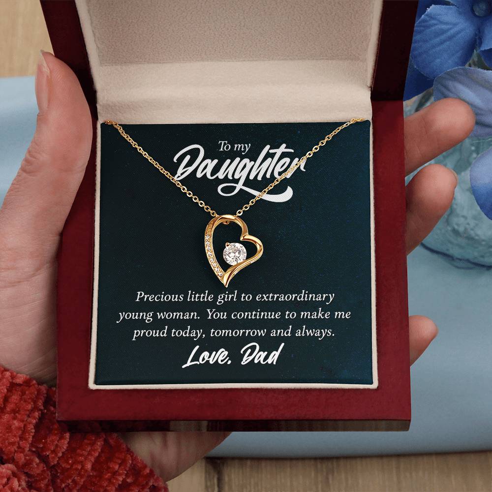 To Daughter - Precious little girl - Forever Love Necklace