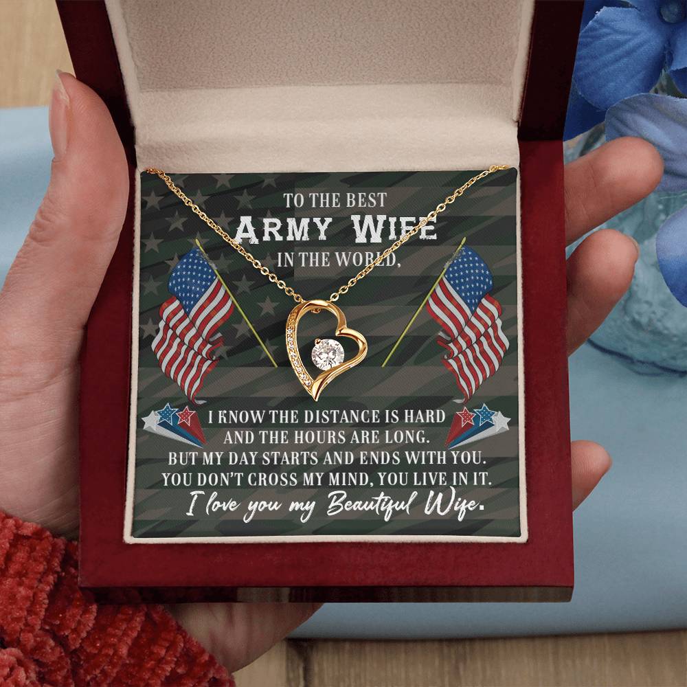 To Army Wife - I know the distance - Forever Love Necklace