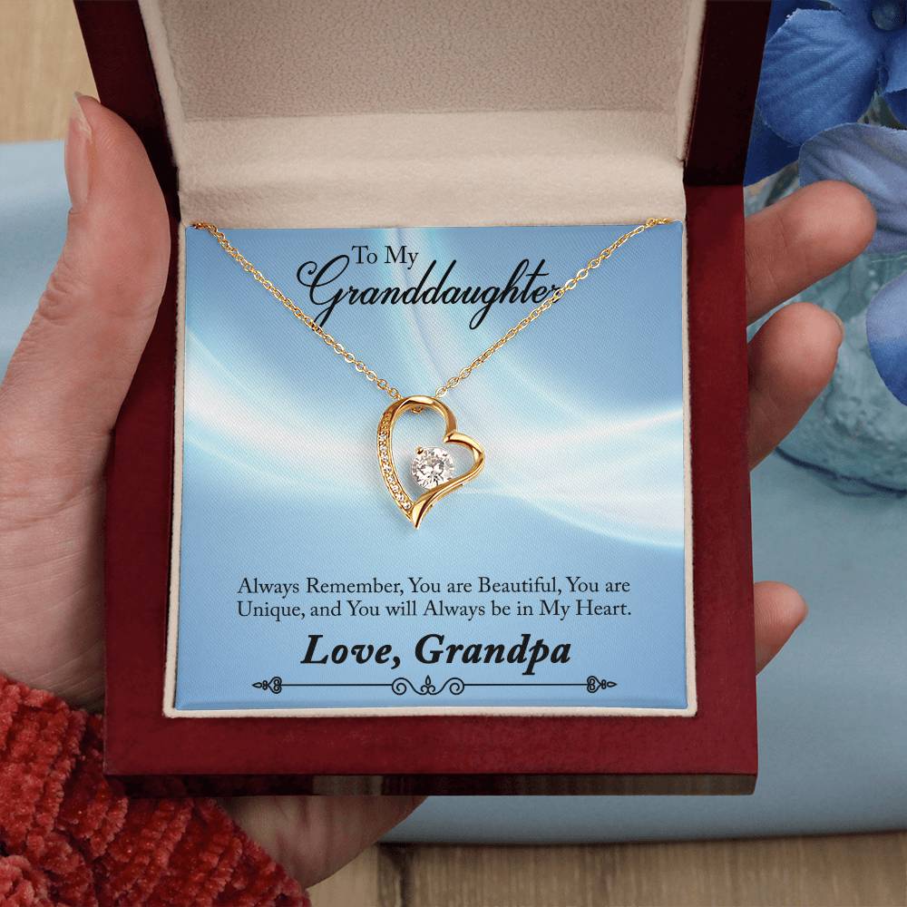 To Granddaughter - Always remember - Forever Love Necklace