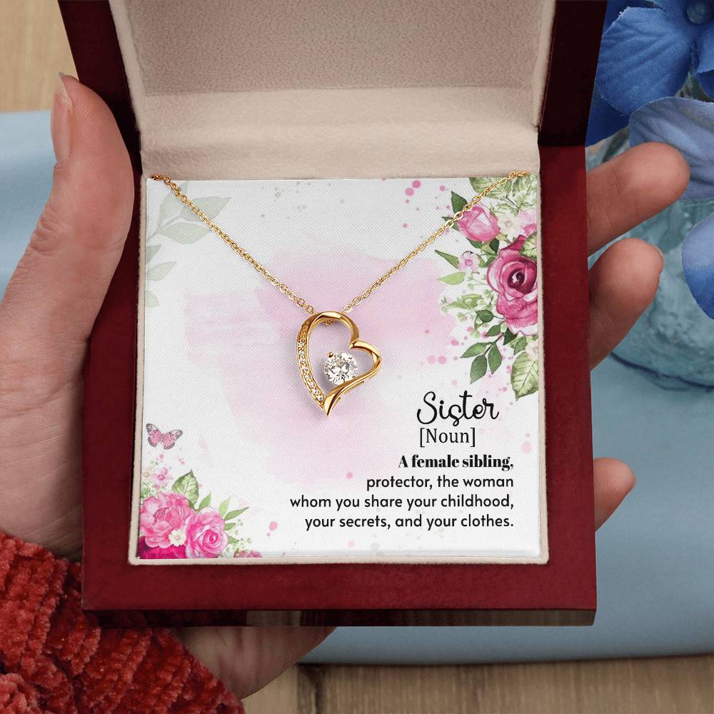 To Sister - A female sibling - Forever Love Necklace