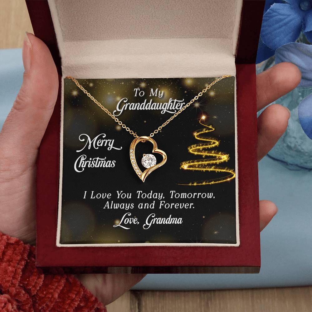 To Granddaughter - Merry Christmas - Forever Love Necklace