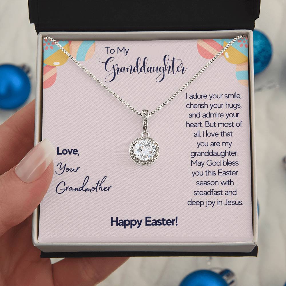 To Granddaughter - I adore your smile - Eternal Hope Necklace