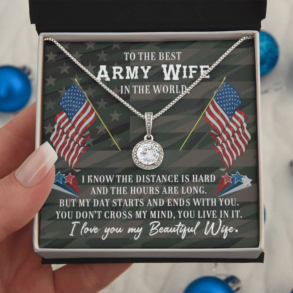 To Army Wife - I know the distance - Eternal Hope Necklace