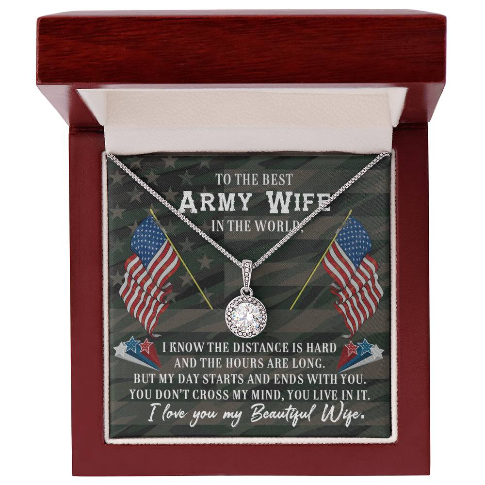 To Army Wife - I know the distance - Eternal Hope Necklace