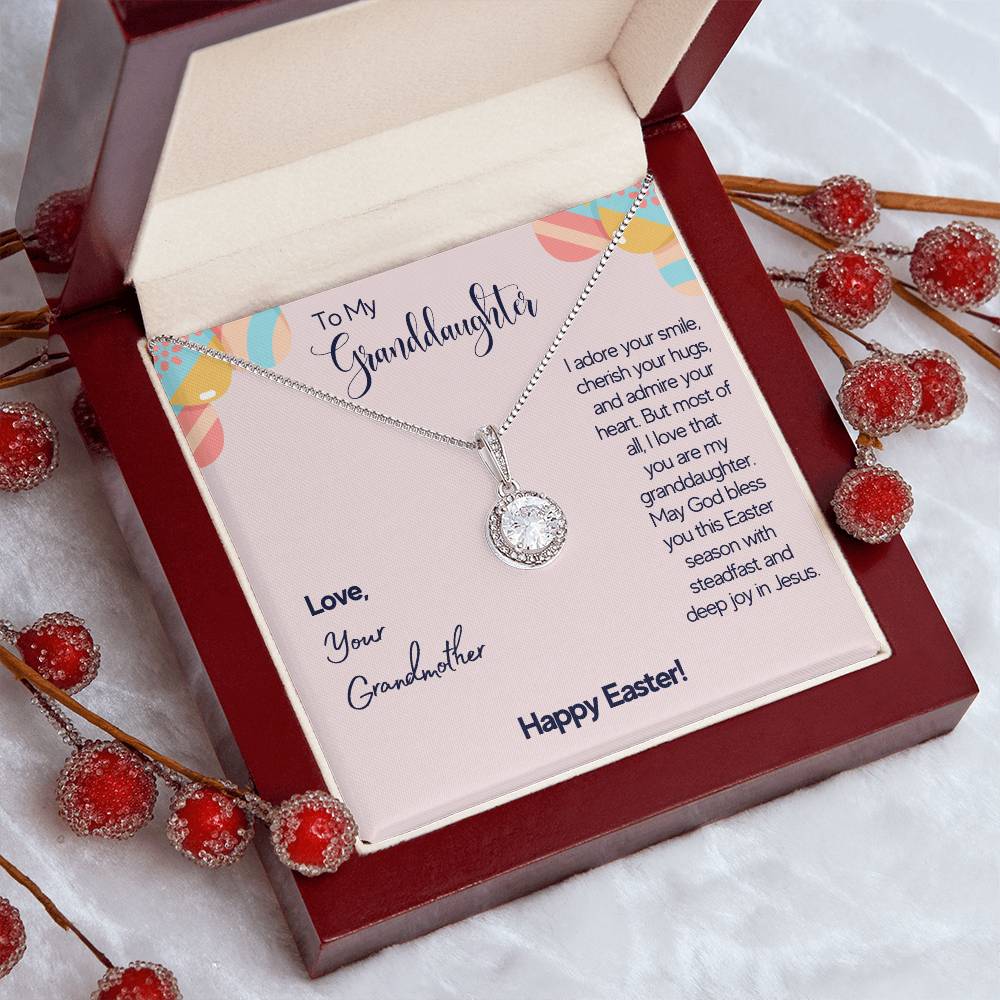 To Granddaughter - I adore your smile - Eternal Hope Necklace