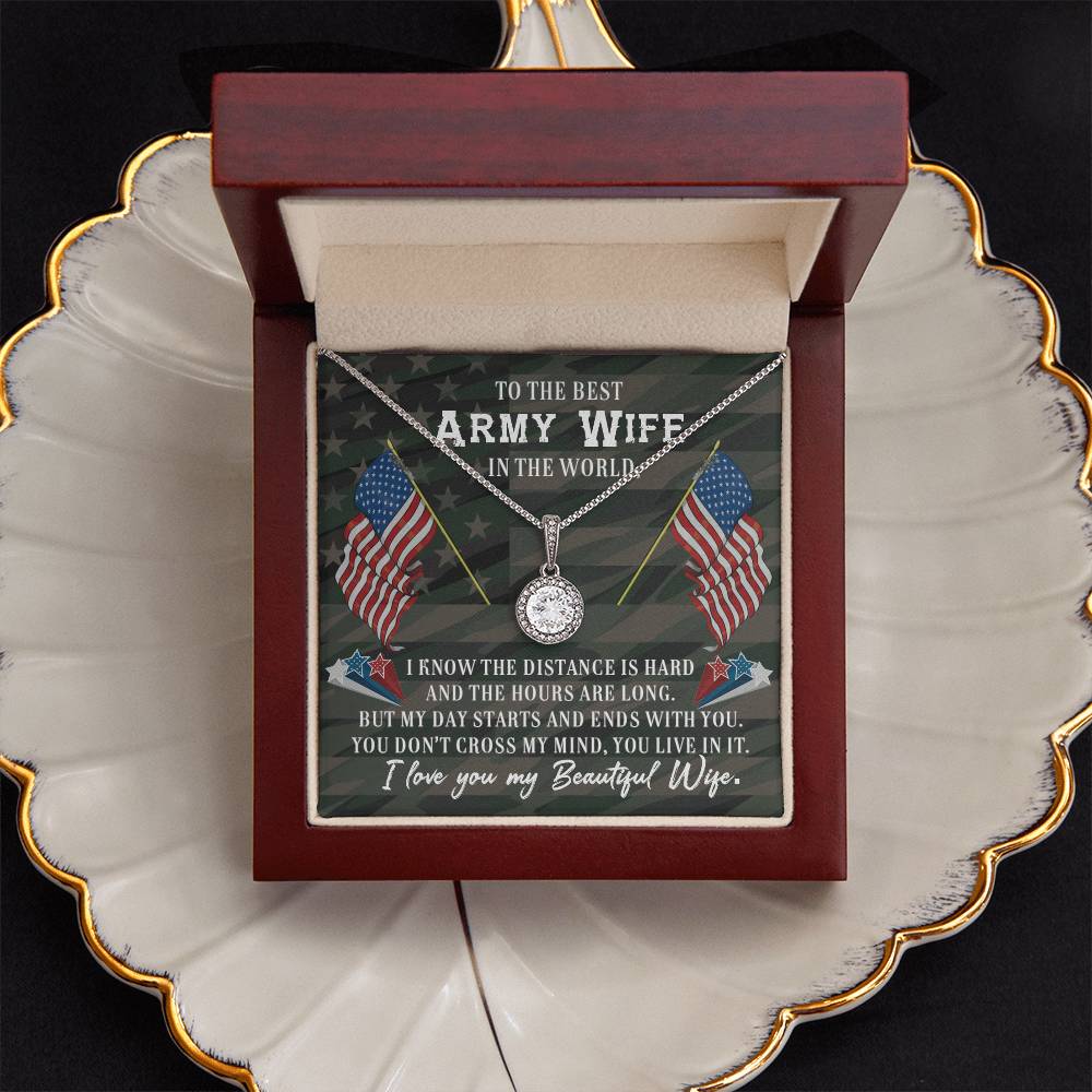 To Army Wife - I know the distance - Eternal Hope Necklace