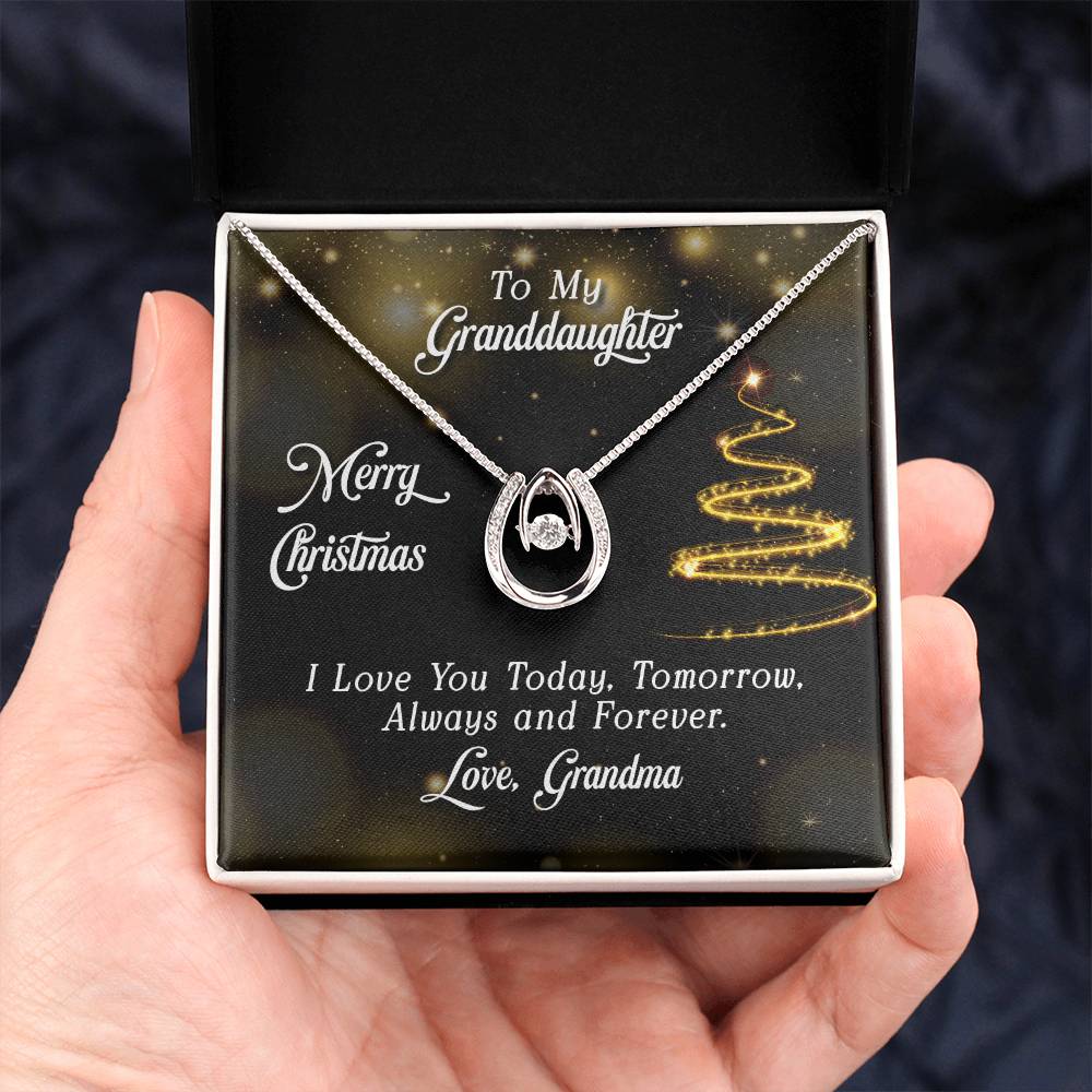 To Granddaughter - Merry Christmas - Lucky In Love Necklace