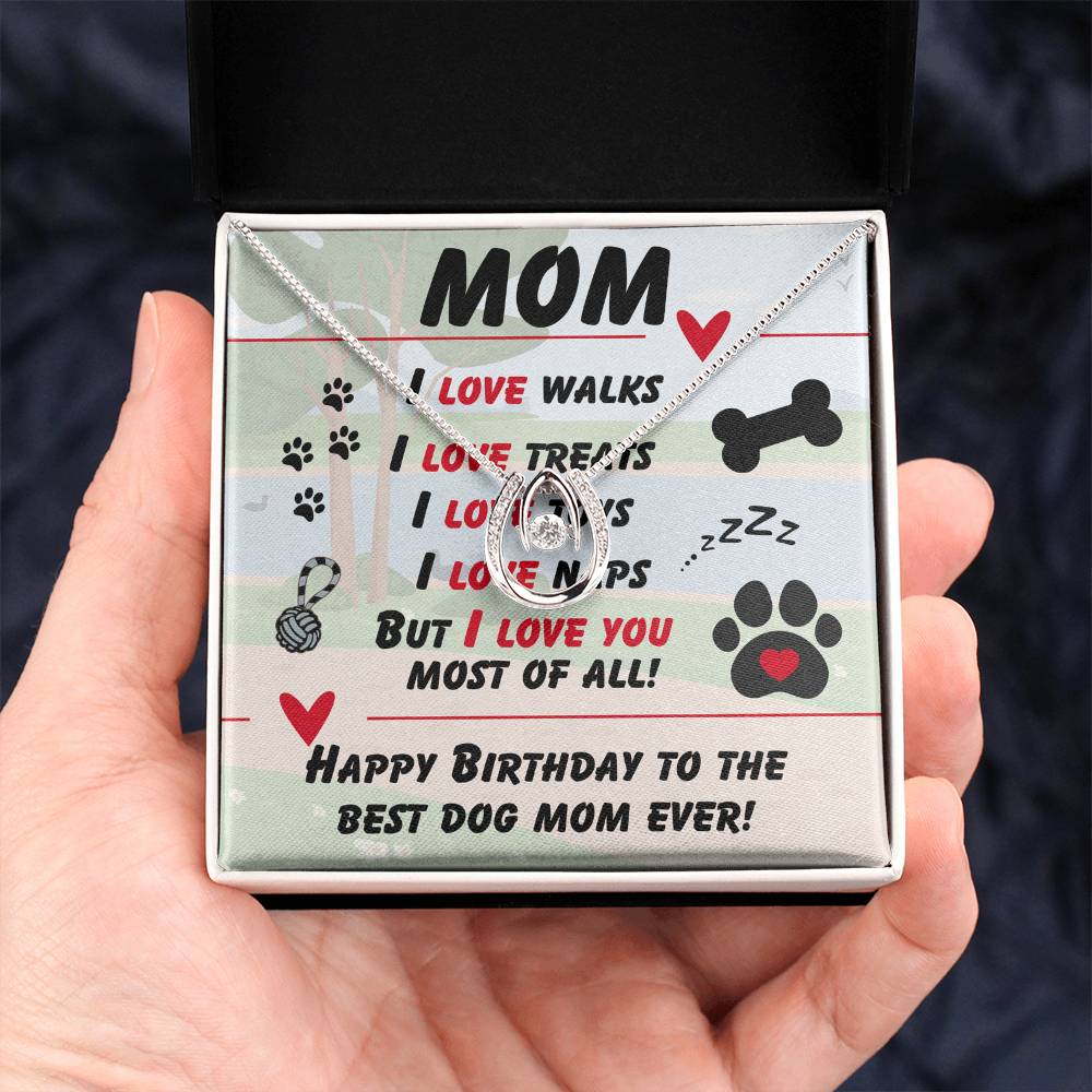 Mom - I love walks - Lucky In Love Necklace