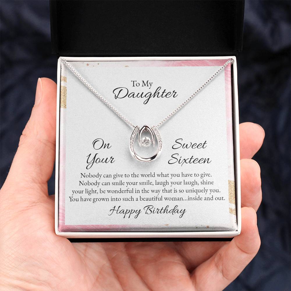 To Daughter - On your sweet sixteen - Lucky In Love Necklace