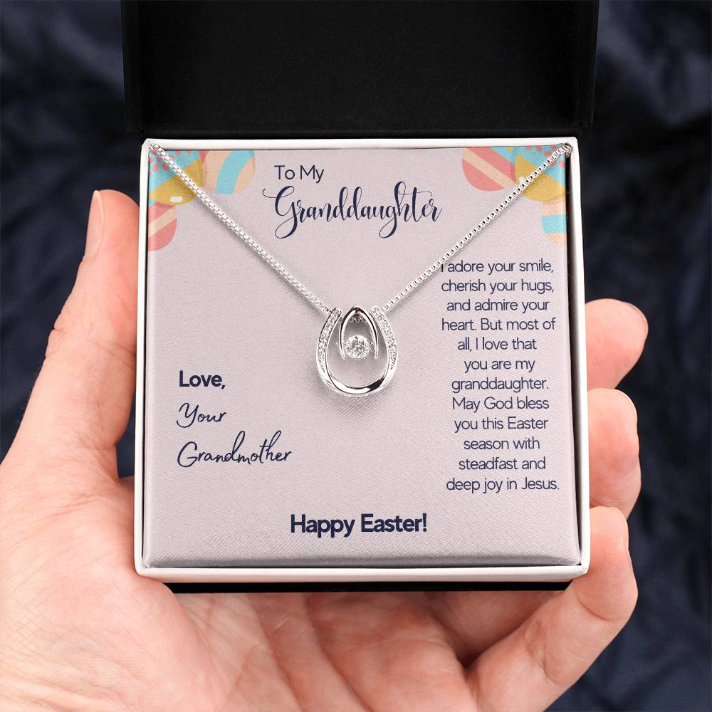 To Granddaughter - I adore your smile - Lucky In Love Necklace