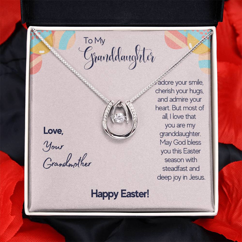 To Granddaughter - I adore your smile - Lucky In Love Necklace