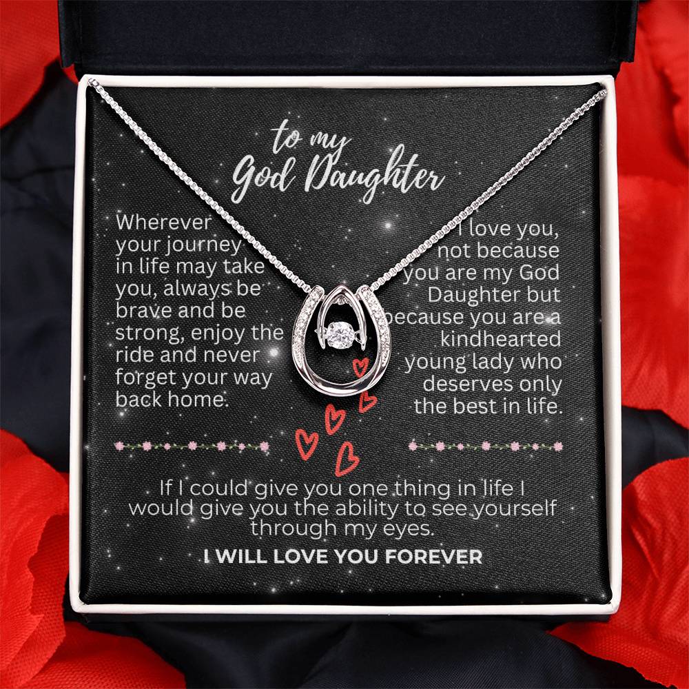 To God Daughter - Wherever your journey - Lucky In Love Necklace