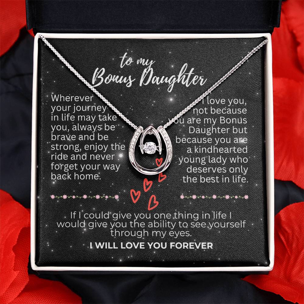 To Bonus Daughter - Wherever your journey - Lucky In Love Necklace