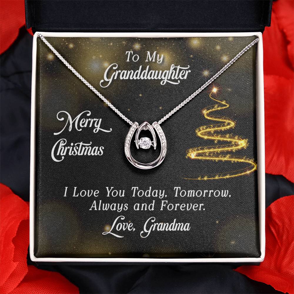 To Granddaughter - Merry Christmas - Lucky In Love Necklace