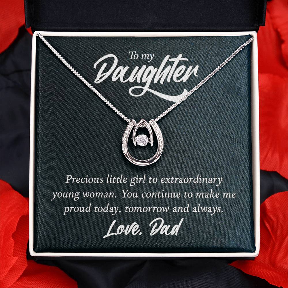 To Daughter - Precious little girl - Lucky In Love Necklace