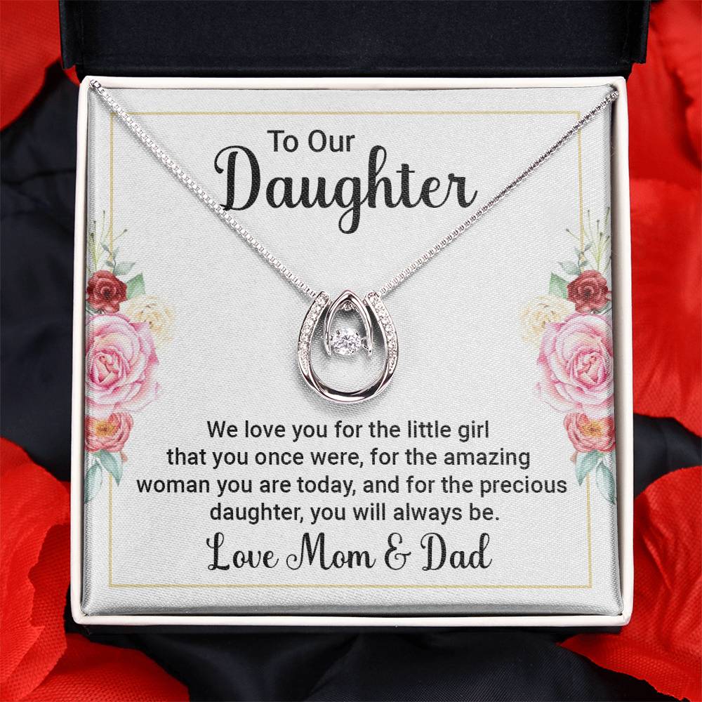 To Daughter - We love you - Lucky In Love Necklace