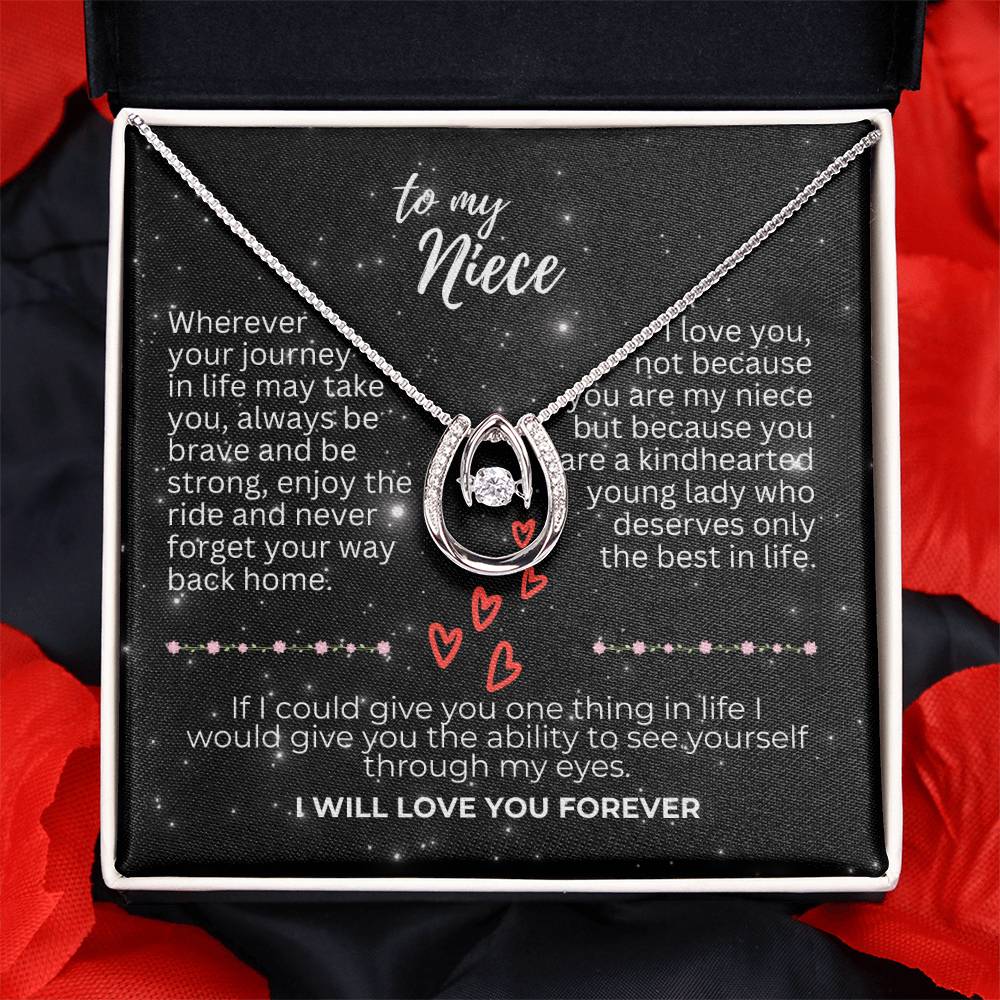 To Niece - Wherever your journey - Lucky In Love Necklace