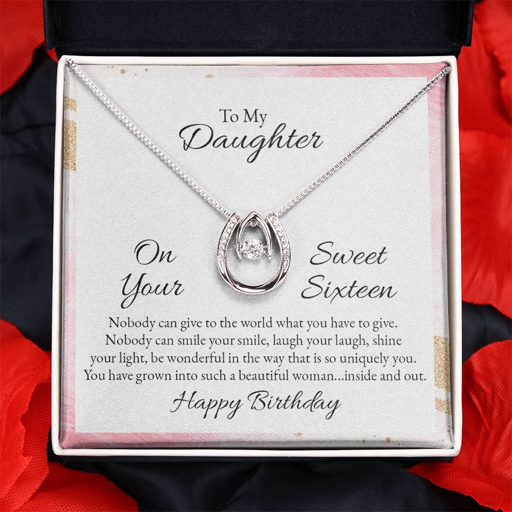 To Daughter - On your sweet sixteen - Lucky In Love Necklace