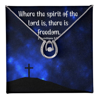 Verse - 6 Corinthians 3:17 - Lucky In Love Necklace