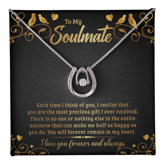 To Soulmate - Each time I think - Lucky In Love Necklace