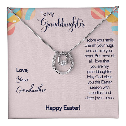 To Granddaughter - I adore your smile - Lucky In Love Necklace