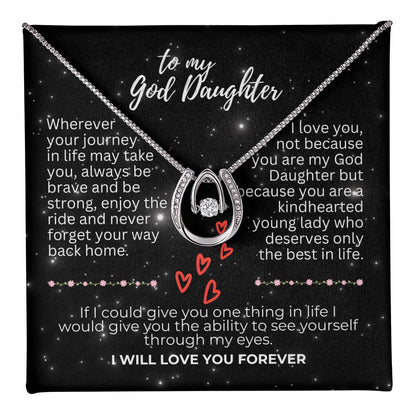 To God Daughter - Wherever your journey - Lucky In Love Necklace