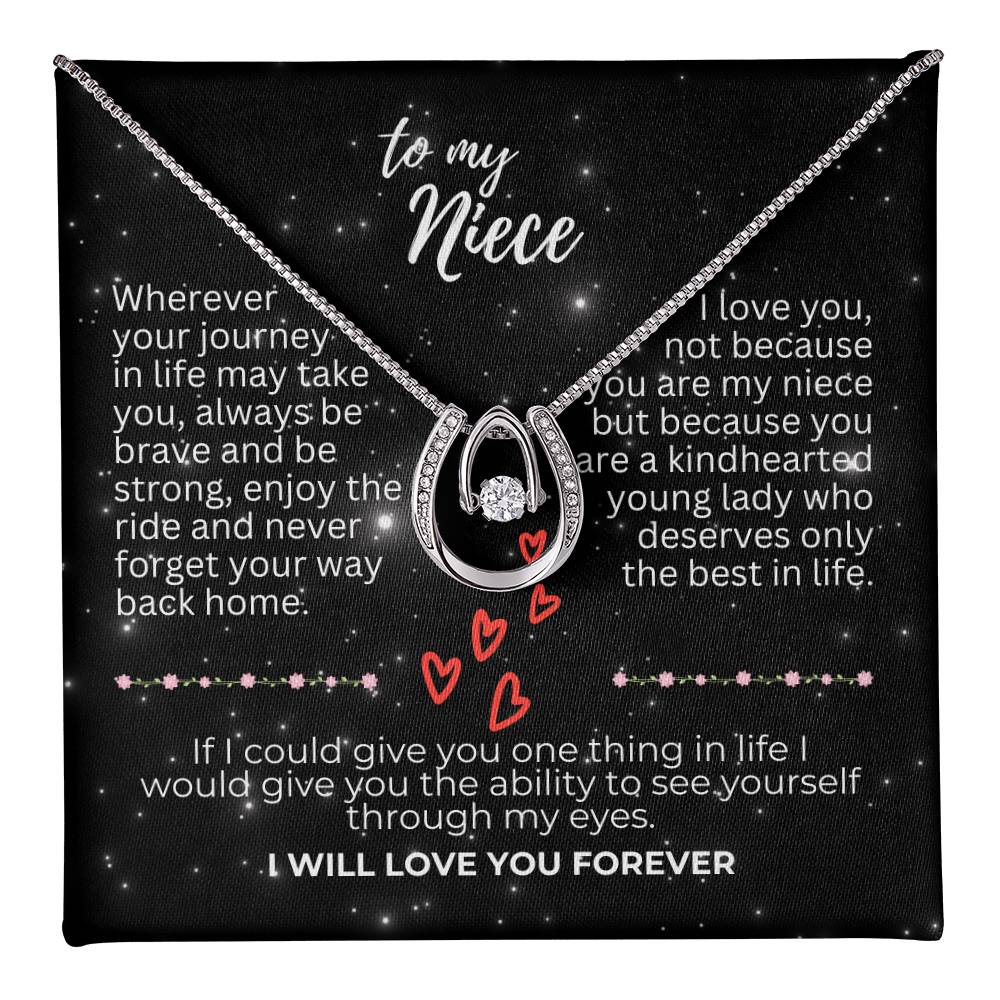 To Niece - Wherever your journey - Lucky In Love Necklace