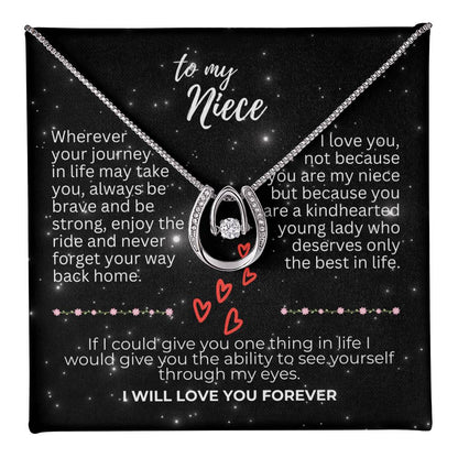 To Niece - Wherever your journey - Lucky In Love Necklace