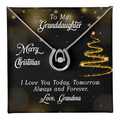 To Granddaughter - Merry Christmas - Lucky In Love Necklace