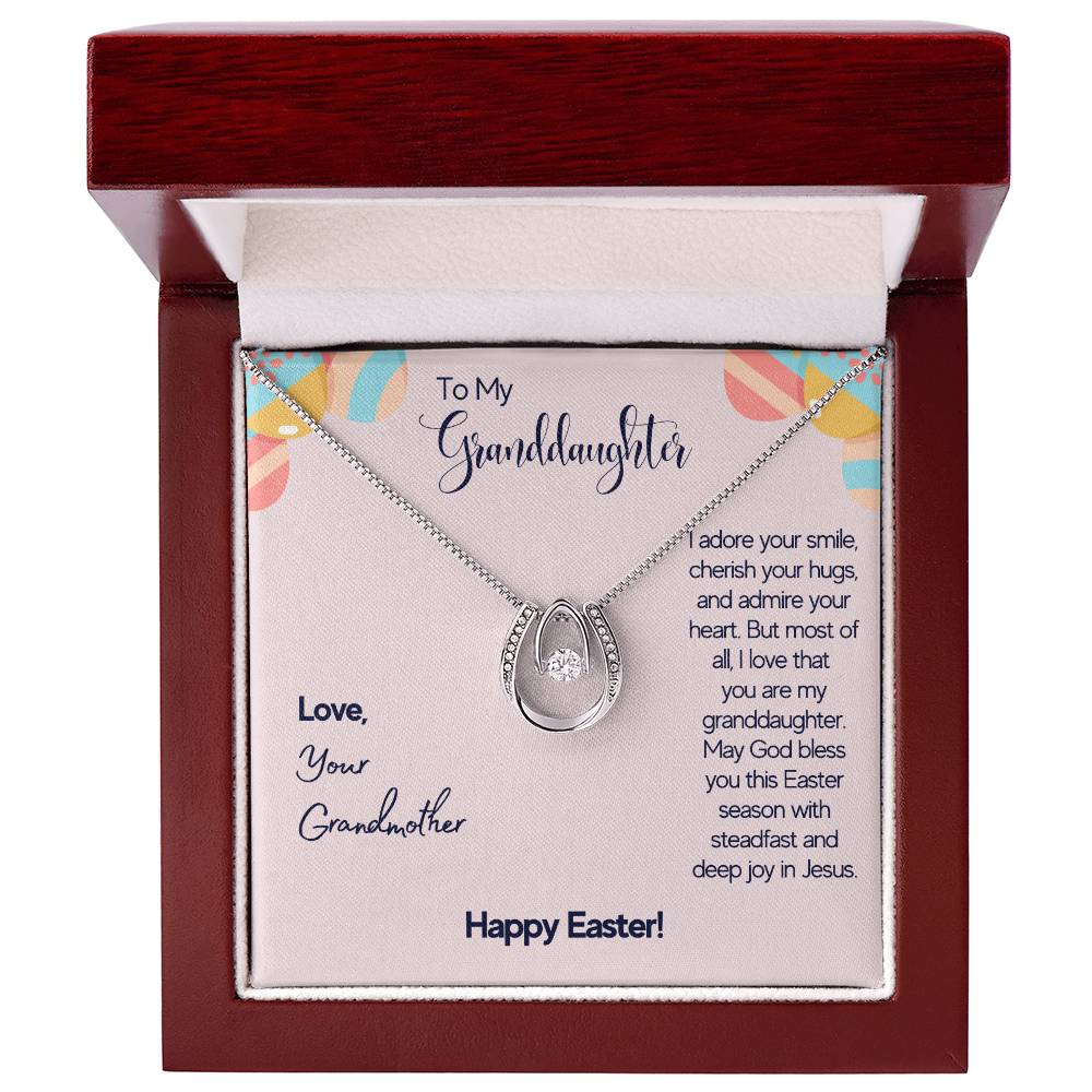 To Granddaughter - I adore your smile - Lucky In Love Necklace