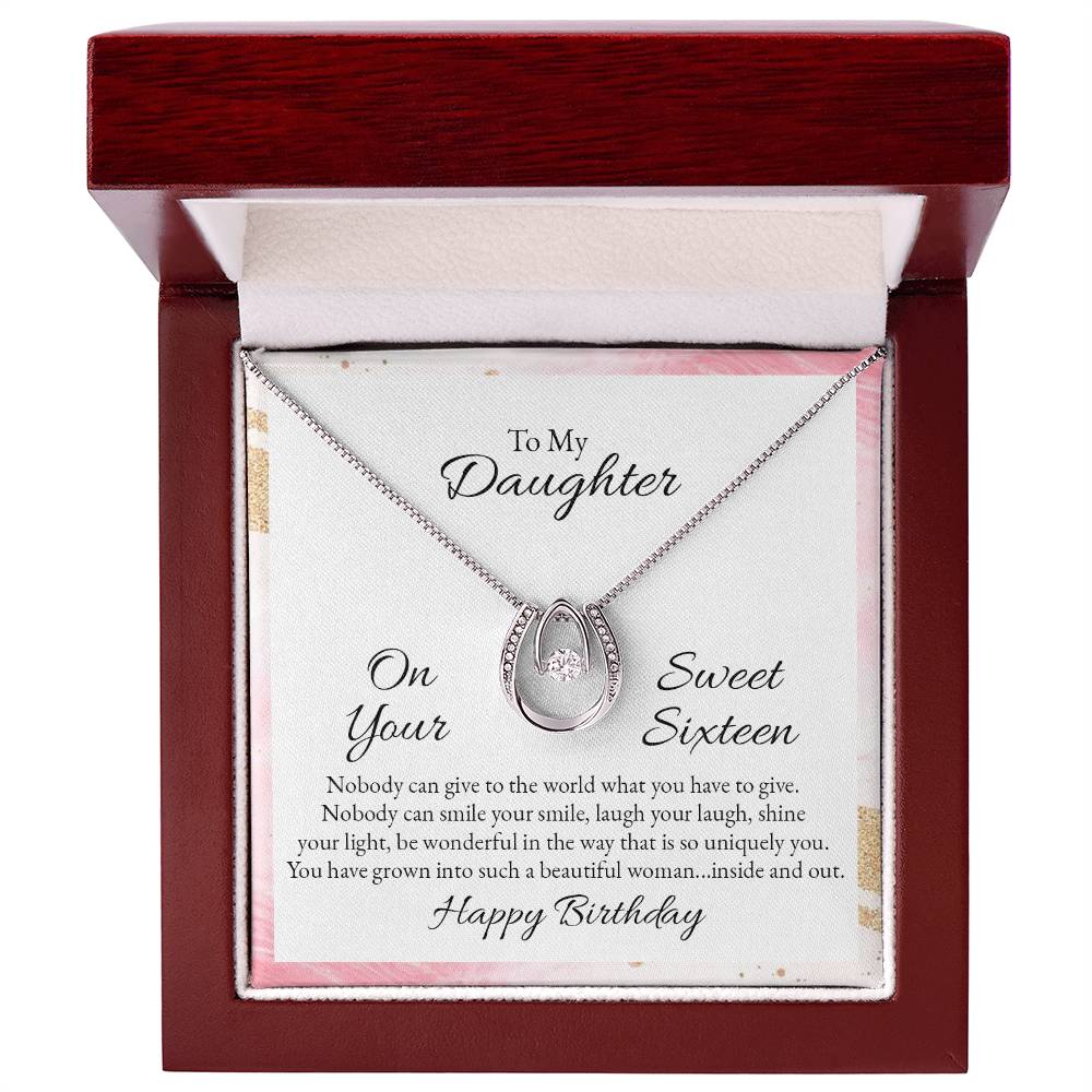 To Daughter - On your sweet sixteen - Lucky In Love Necklace