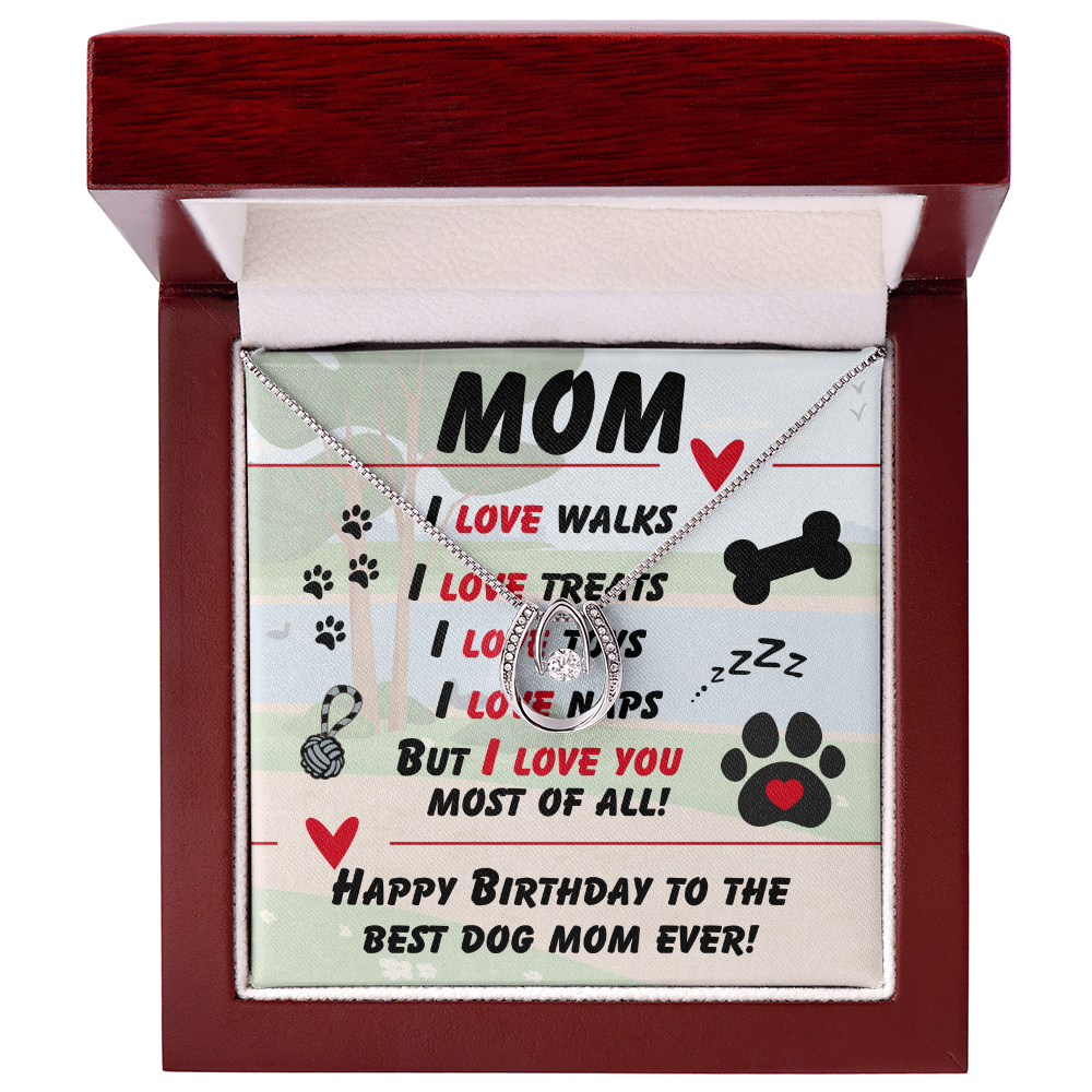 Mom - I love walks - Lucky In Love Necklace