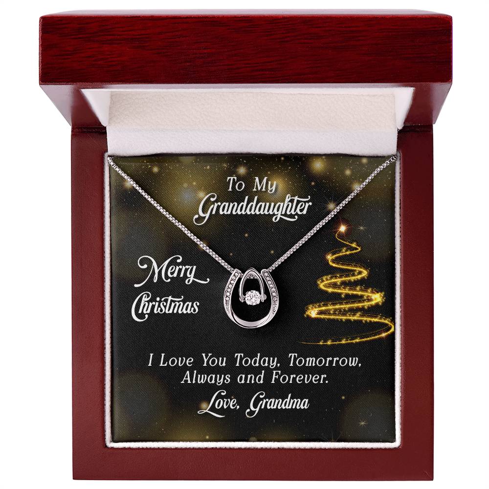 To Granddaughter - Merry Christmas - Lucky In Love Necklace