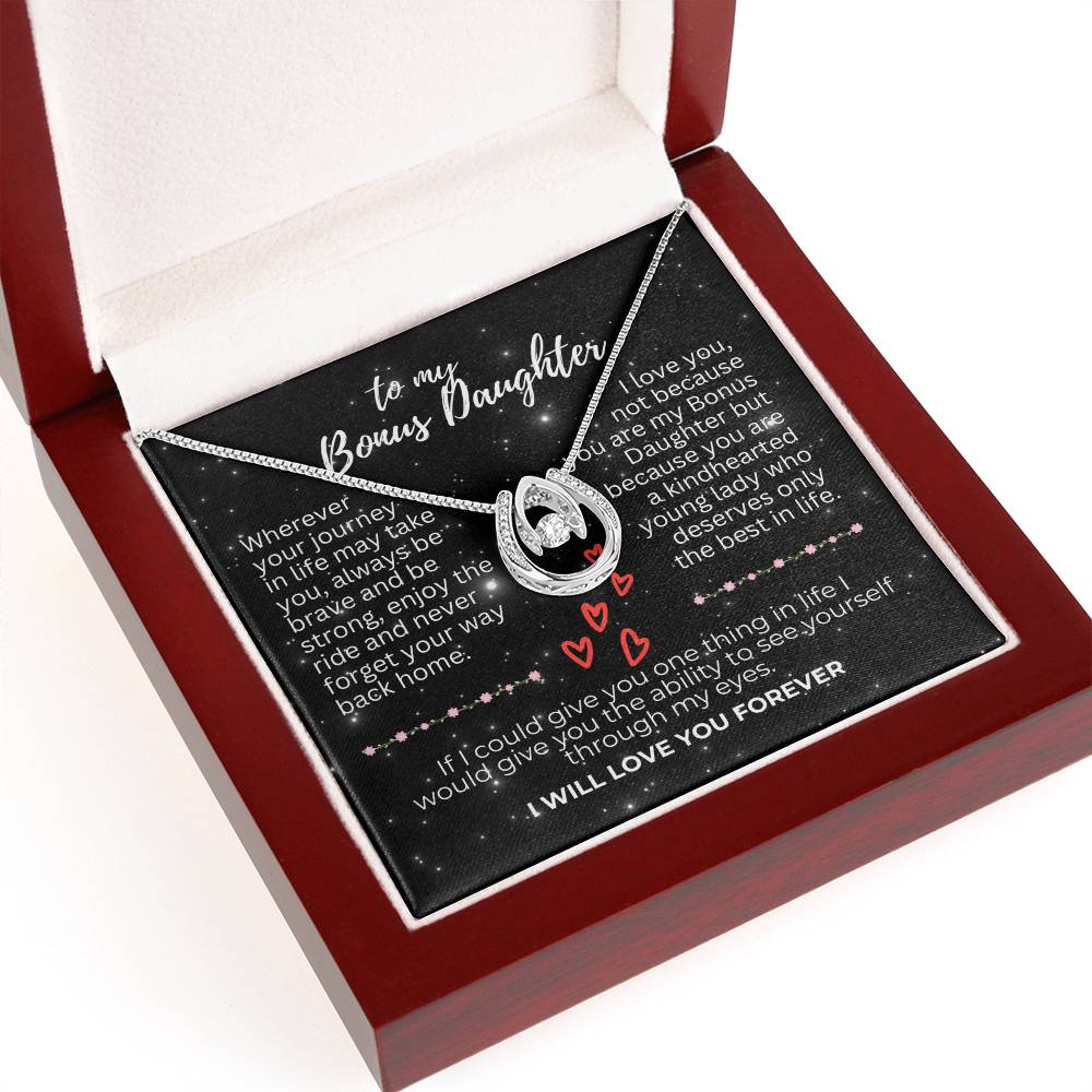 To Bonus Daughter - Wherever your journey - Lucky In Love Necklace