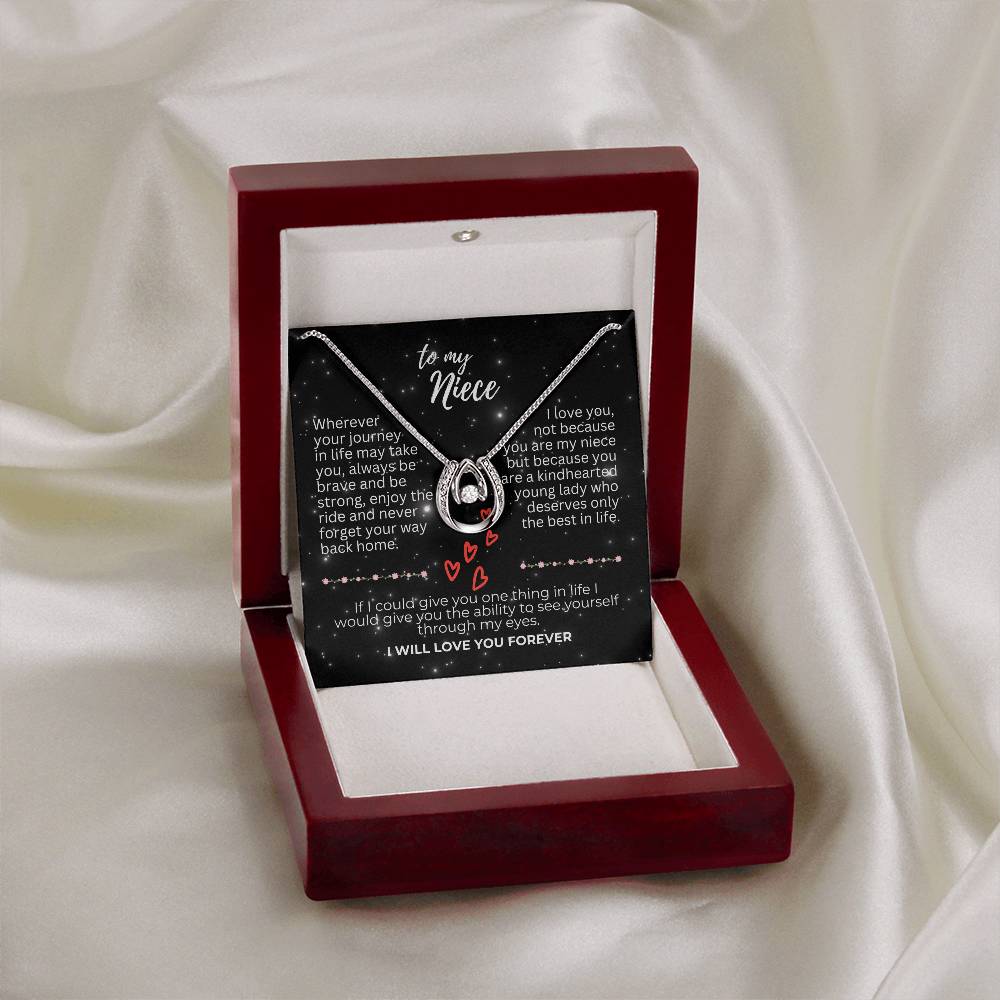 To Niece - Wherever your journey - Lucky In Love Necklace