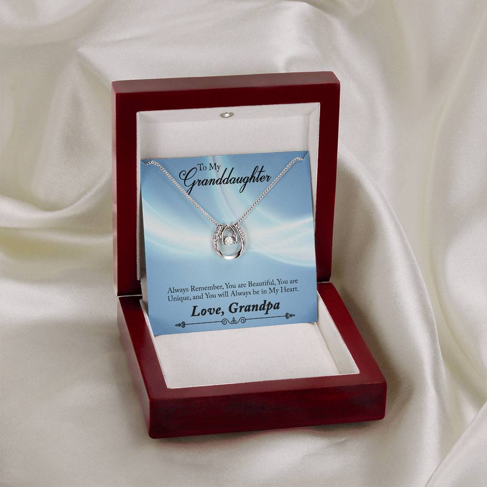 To Granddaughter - Always remember - Lucky In Love Necklace