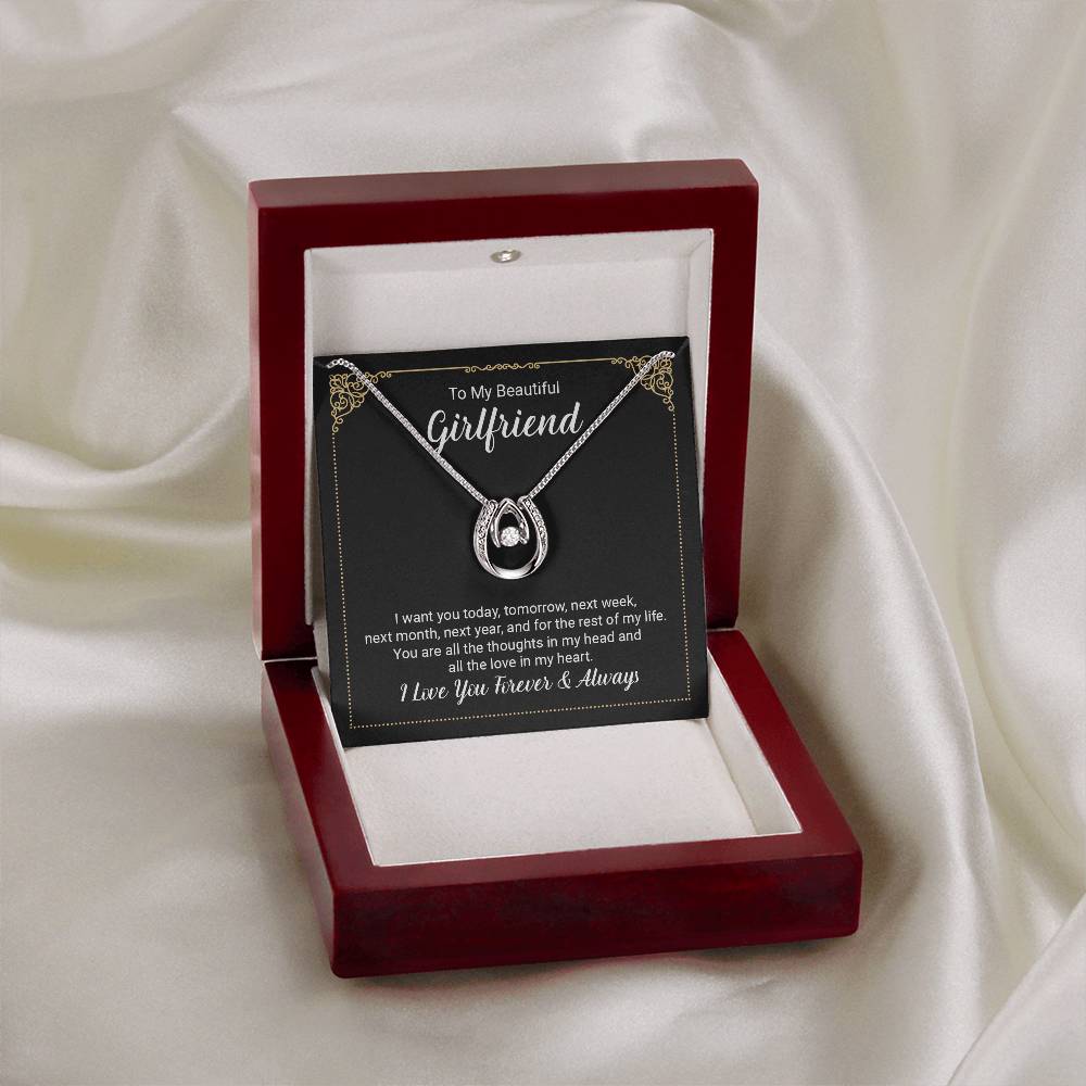 To Girlfriend - I want you today - Lucky In Love Necklace