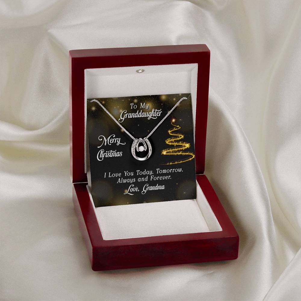 To Granddaughter - Merry Christmas - Lucky In Love Necklace