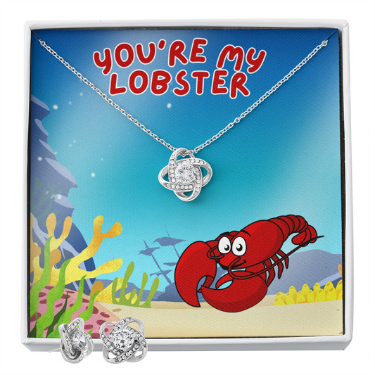 Love - You're my lobster - Love Knot Necklace & Earring Set